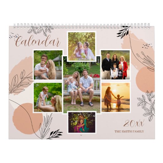 Bloemen Familie Herinneringen Aangepaste Foto Keep Kalender (Hoes)