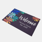 Bloemen Familienaam Gevestigd Donker Welkom Deurmat (Schuin)