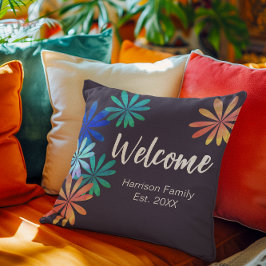 Bloemen Familienaam Gevestigd Welkom Donker Buitenkussen