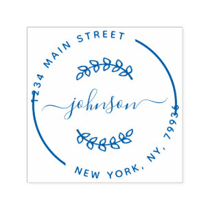 Bloemen familienaam retouradres  zelfinktende stempel