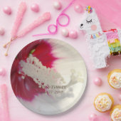 Bloemen Fancy Roze Wit Elegant Glamour Papier Bord (Feest)