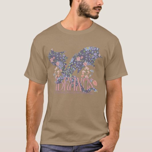 Bloemen Fantasie Draak Boekerige Lezer T-shirt (Voorkant)