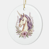 Bloemen Fantasie Eenhoorn (1) Keramisch Ornament (Links)