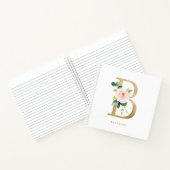  Bloemen Faux Gold Folie Letter B Monogram Notitieboek (Binnen)