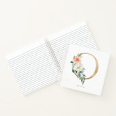 Bloemen Faux Gold Folie Letter O Monogram Notitieboek (Binnen)
