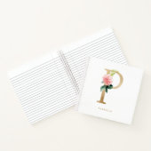  Bloemen Faux Gold Folie Letter P Monogram Notitieboek (Binnen)