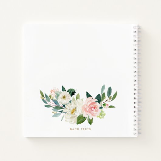  Bloemen Faux Gold Folie Letter P Monogram Notitieboek (Achterkant)