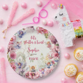 Bloemen feeëntuin kinderen verjaardag papieren bordje (Feest)
