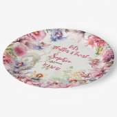 Bloemen feeëntuin kinderen verjaardag papieren bordje (Gekanteld)