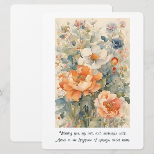 Bloemen Feestdagenkaart (Voorkant / Achterkant)