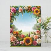 bloemen feestdagenkaart (Staand voorkant)