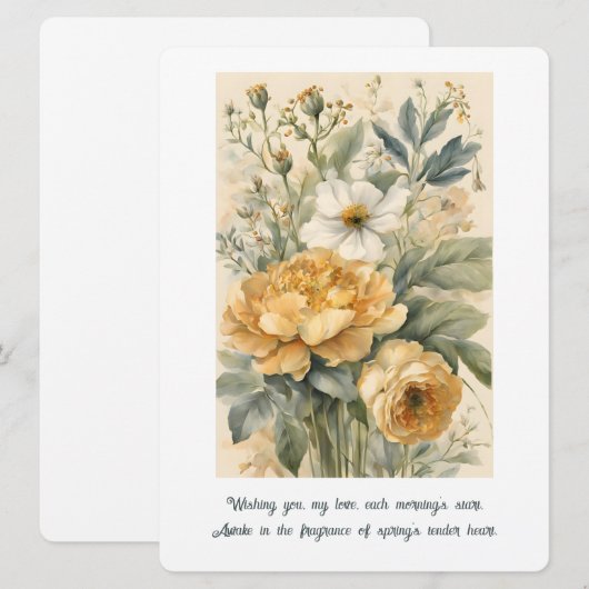 Bloemen Feestdagenkaart (Voorkant / Achterkant)