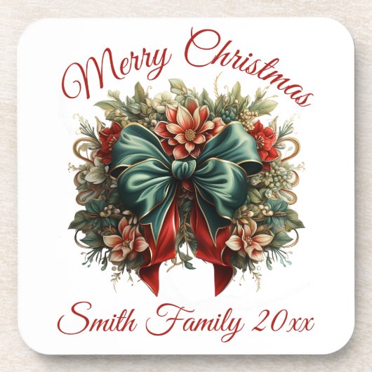  Bloemen Feestelijk Hard plastiek onderzetter (Voorkant)