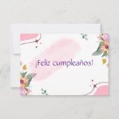 Bloemen ¡Feliz cumpleaños! Spaanse verjaardag Kaart (Voorkant)
