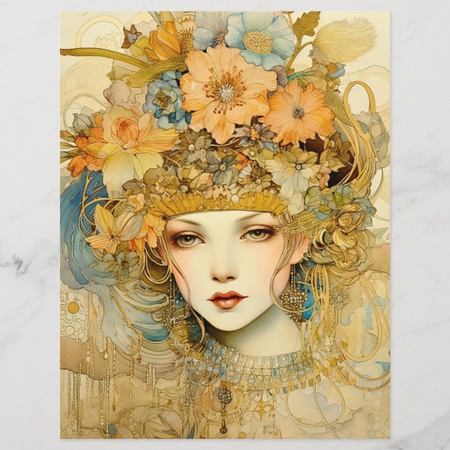 Bloemen Femme Fatale Scrapbook Papier (Voorkant)