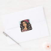 Bloemen Fiesta Feminine Floral Vierkante Sticker (Envelop)