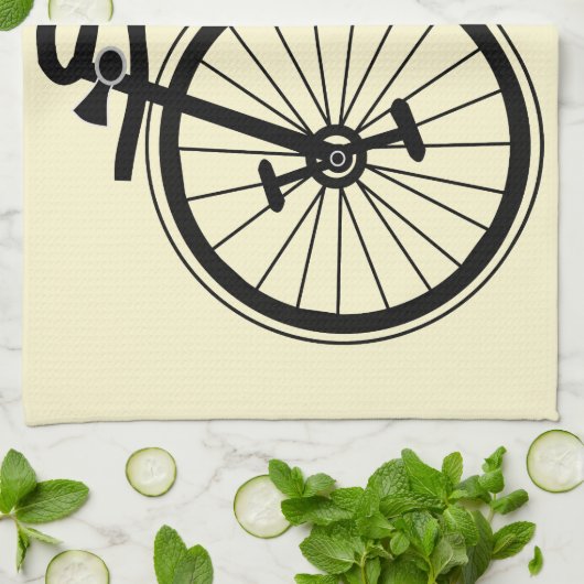 Bloemen Fiets Keukenhanddoek (Gevouwen)