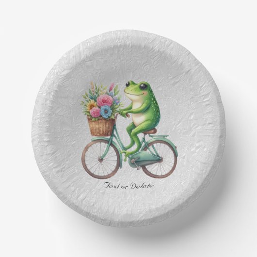 Bloemen Fiets Kikker Papieren kom (Voorkant)