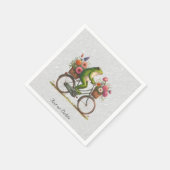 Bloemen Fiets Kikker Servetten (Hoek)