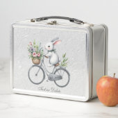 Bloemen Fiets Konijn Metalen Lunchbox (In situ)