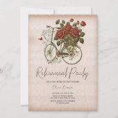  Bloemen Fiets Pensioen Party Uitnodiging (Voorkant)