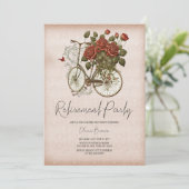  Bloemen Fiets Pensioen Party Uitnodiging (Staand voorkant)