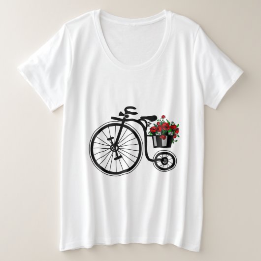 Bloemen Fiets T-shirt (Design voorkant)