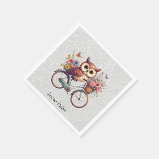 Bloemen Fiets Uil servetten (Hoek)