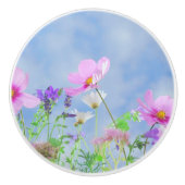  bloemen fijne kleuren keramische knop (Voorkant)