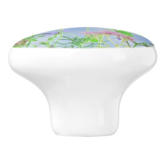  bloemen fijne kleuren keramische knop (Zijkant)