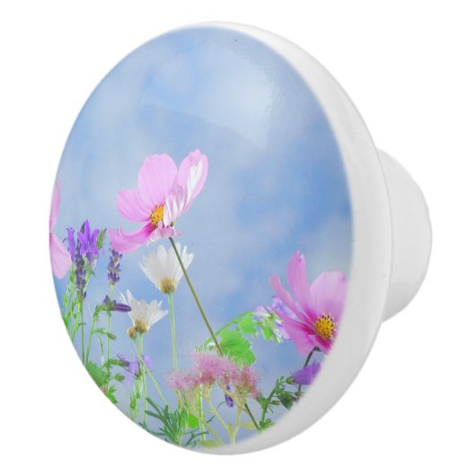  bloemen fijne kleuren keramische knop (Rechts)