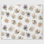  bloemen, filigraan en linten cadeaupapier (Vlak)