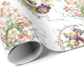  bloemen, filigraan en linten cadeaupapier (Rol Hoek)