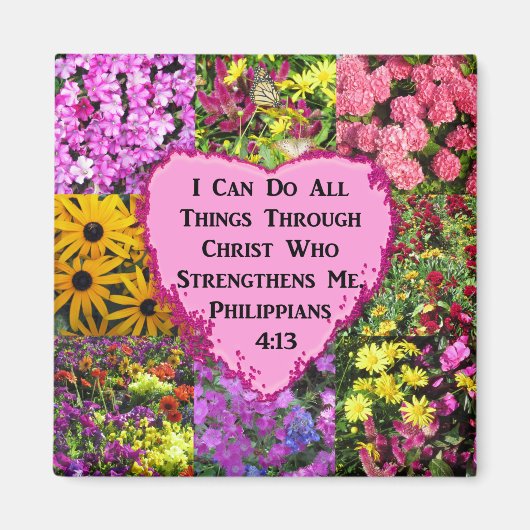  BLOEMEN FILIPPIJNEN 4:13 SCHRIFT MAGNEET (Voorkant)