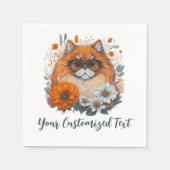 Bloemen Finesse: Perzische Kat in een Tuin van Blo Servet (Voorkant)