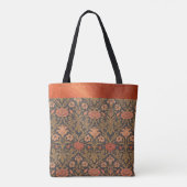 Bloemen FireBrick W.Morris Patroon Tote Bag (Achterkant)