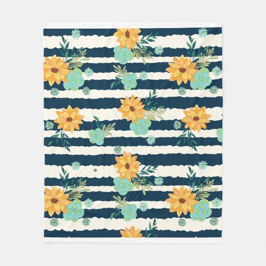 Bloemen Fleece Deken (Voorkant)