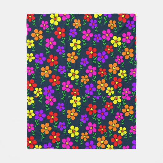 Bloemen fleece deken (Voorkant)