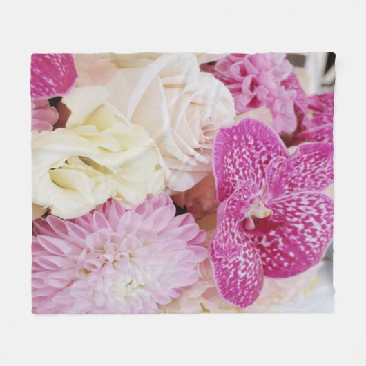 Bloemen Fleece Deken (Voorkant (Horizontaal))