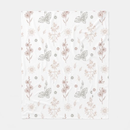 Bloemen Fleece Deken (Voorkant)