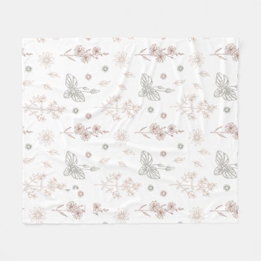 Bloemen Fleece Deken (Voorkant (Horizontaal))