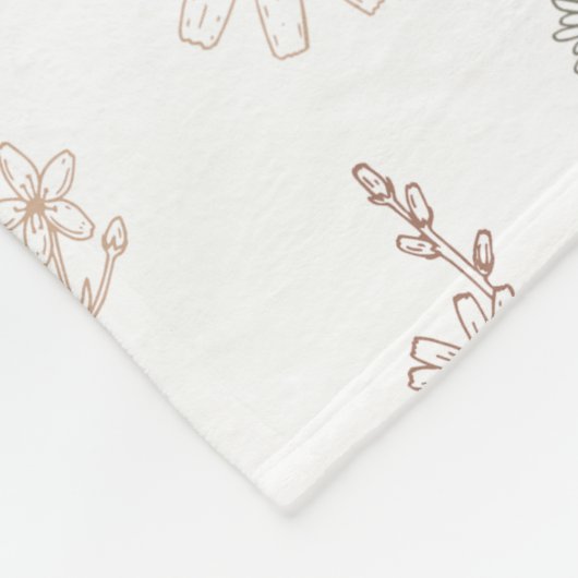 Bloemen Fleece Deken (Hoek)