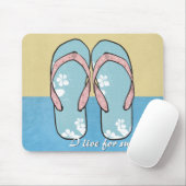 Bloemen Flipflops Mousepad Muismat (Met muis)