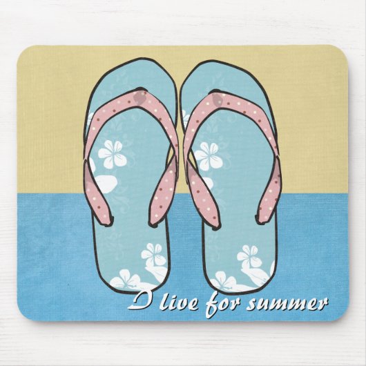 Bloemen Flipflops Mousepad Muismat (Voorkant)