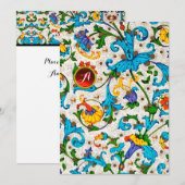 BLOEMEN FLORAAL KRULLEN IN BLOEMEN, FLORENTIJNS BL FEESTDAGENKAART (Voorkant / Achterkant)