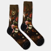 Bloemen  Floral Art Faux Gold Monogramed Sokken (Rechts)