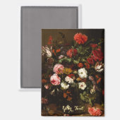 Bloemen Floral Art  olieverfschilderij Monogram Magneet (Voorkant / Achterkant)
