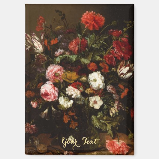 Bloemen Floral Art  olieverfschilderij Monogram Magneet (Voorkant)