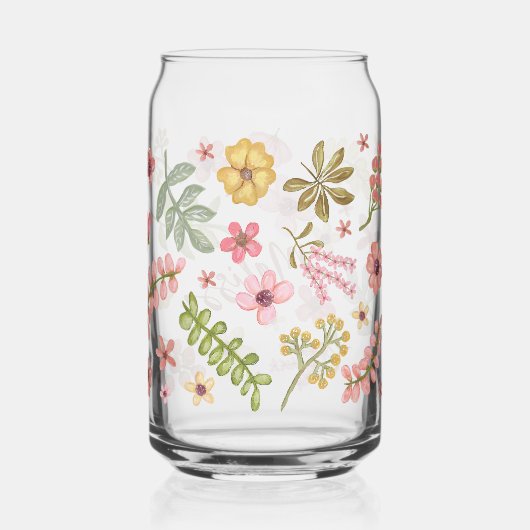 Bloemen Floral Boho  botanische Schattigee naam Blikvorm Glas (Achterkant)