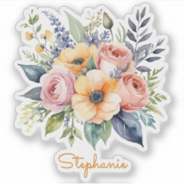  Bloemen Floral Design Custom Name Sticker